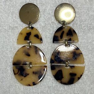 Sugarfix Gold Tone and Brown Faux Tortoise Shell Earrings